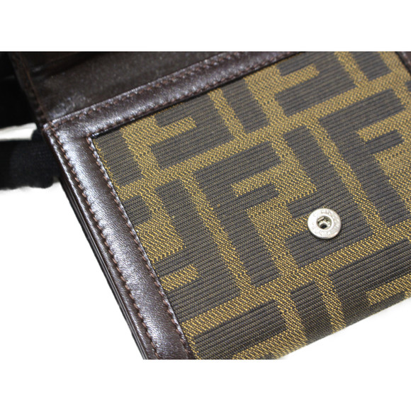 Fendi Zucca Tri-fold Folding Compact Wallet Brown - Picture 11 of 15